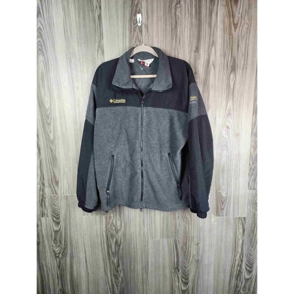 Columbia Titanium Grey Full Zip High Collar Two Tone Fleece‎ Jacket Sz L